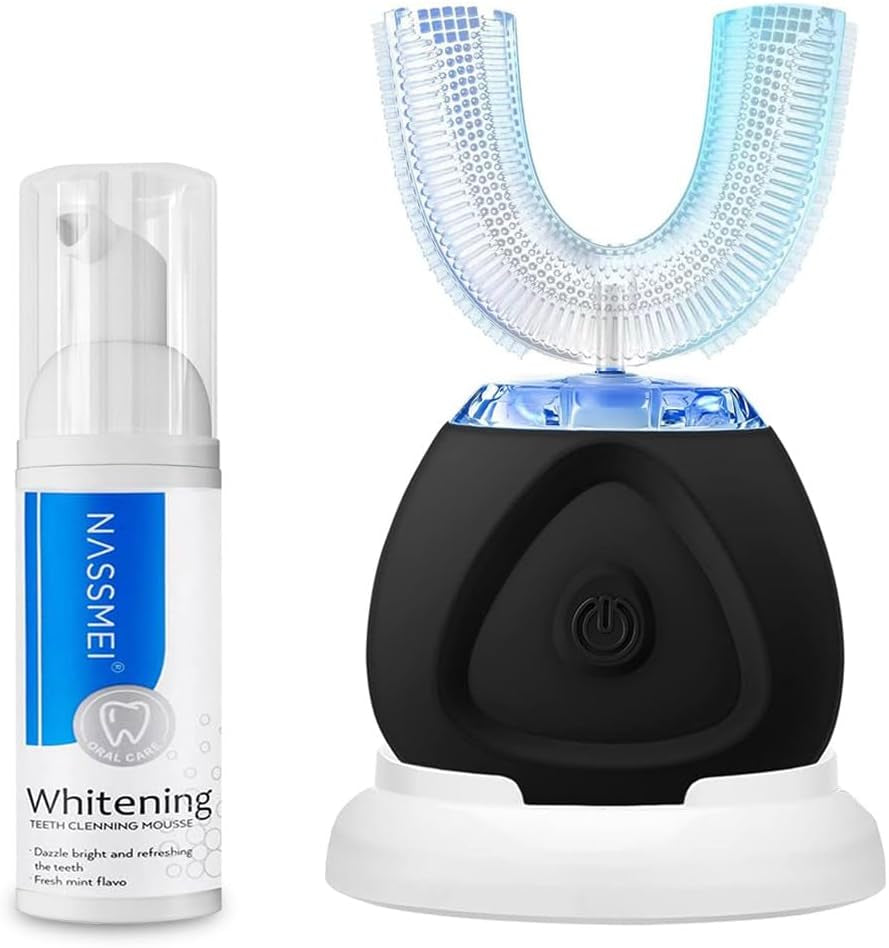 Ultrasonic Toothbrush, Automatic Toothbrush for Adult, 360° Sonic Toothbrush Waterproof, Rechargeable Electric Ultrasonic Toothbrush, Teeth Whitening Brush for Home and Travel Use